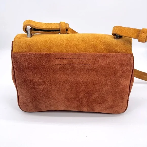 Prada Authentic Vintage 90’s Rare Two Tone Brown Shoulder Bag Suede NWT - Picture 5 of 16